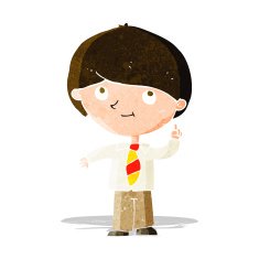 cartoon boy with idea N3