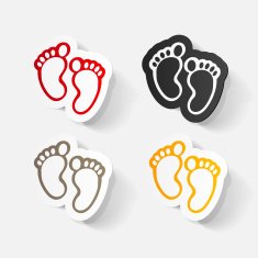 Paper clipped sticker Footprint symbol N11
