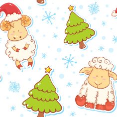 Festive new year winter seamless pattern