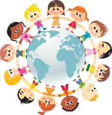 Children in unity around the world