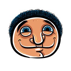 Happy cartoon face vector illustration