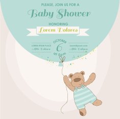 Baby Shower or Arrival Card - Bunny with Balloon