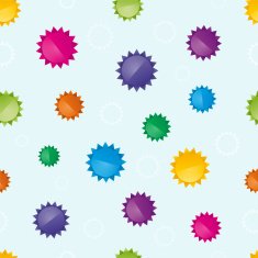 Seamless background with the motif of colorful suns