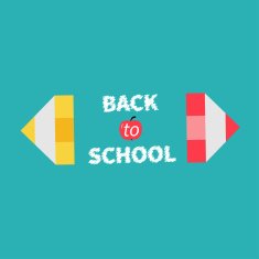 Pencils Back to school card Flat design