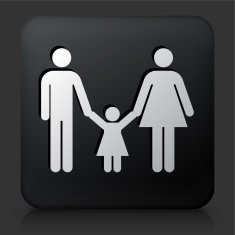 Black Square Button with Family Icon N7