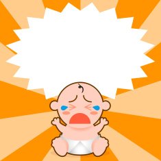 Vector Cartoon Cute Baby Crying And Space For Text