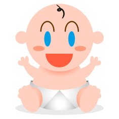 Vector Cartoon Happy Cute Baby Isolated N3
