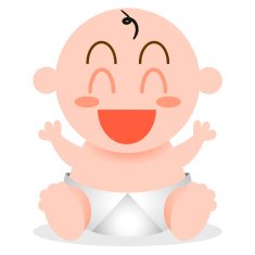 Vector Cartoon Happy Cute Baby Isolated N4