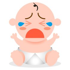 Vector Cartoon Happy Cute Baby Crying