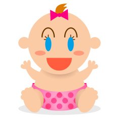 Vector Cartoon Happy Cute Baby Isolated N5
