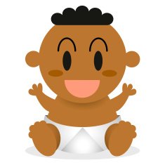 Vector Cartoon Happy Cute Baby Isolated N6