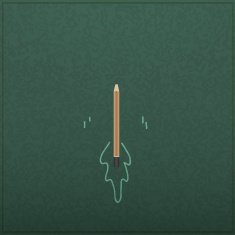 Creativity learning Rocket ship launch made with pencils