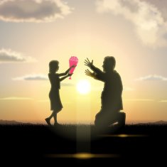 Father's Day background Father and child in the sunset N7