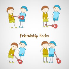 Cute little boys enjoying Friendship Day