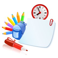 set of school accesories