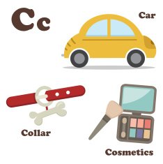 Alphabet C letter Car Collar Cosmetics