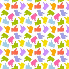 Seamless Pattern Colorful Thumb Up Icon