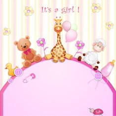 Baby shower card with toys N2