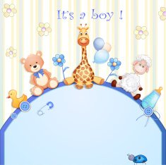 Baby shower card with toys N3