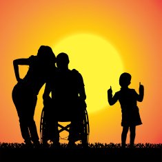 Vector silhouette of family N135
