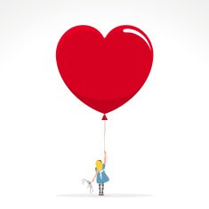Alice in Wonderland invitation girl heart love illustration vector