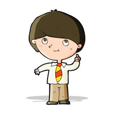 cartoon boy with idea N4