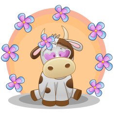 Cow with flowers N2