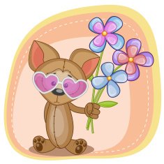 Dog with flowers N2
