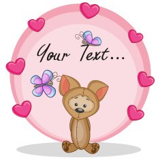 Dog with hearts