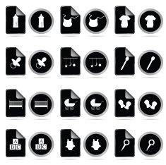 baby set icon in black vector illustration