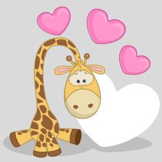 Giraffe with hearts