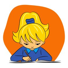 children in school - girl is writing