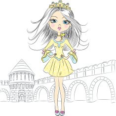 Vector beautiful fashion girl princess