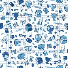 Hand drawn seamless school background
