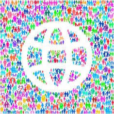 Globe on vector family pattern Background