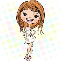Vector fashion cute happy girl N4