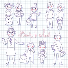 The teacher with the students Back to school N2