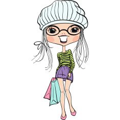 Vector hipsterl fashion cute girl