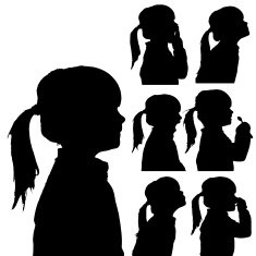 Vector silhouette of girl N50