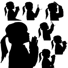 Vector silhouette of girl N51