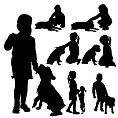 Vector silhouette of child N11