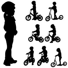 Vector silhouette of a little girl N15
