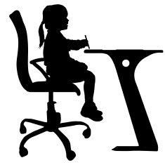 Vector silhouette of a little girl N16