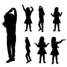 Vector silhouette of girl N54