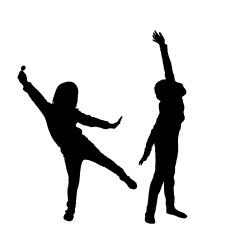 Vector silhouette of children N204