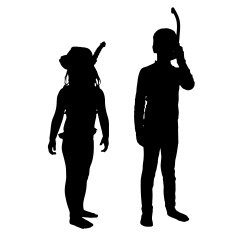 Vector silhouette of children N205
