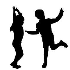Vector silhouette of children N207