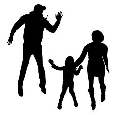 Vector silhouette of a family N40