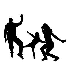Vector silhouette of a family N41