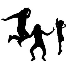 Vector silhouette of a family N42